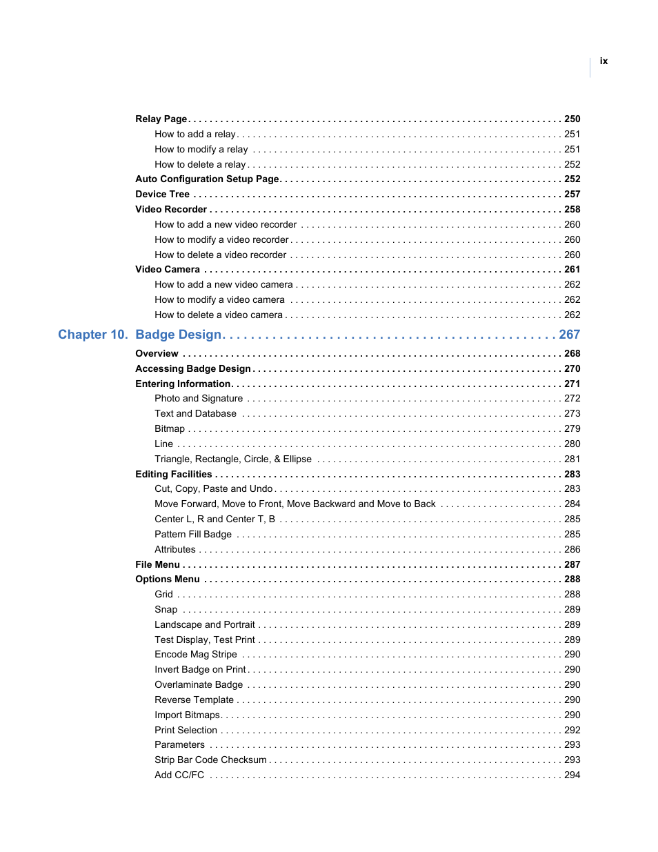 Chapter 10. badge design | Interlogix Topaz User Manual User Manual | Page 9 / 420