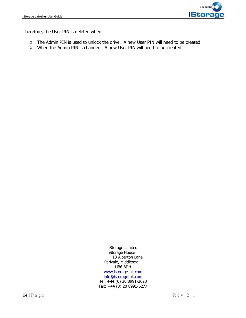 iStorage datAshur user guide User Manual | Page 14 / 14