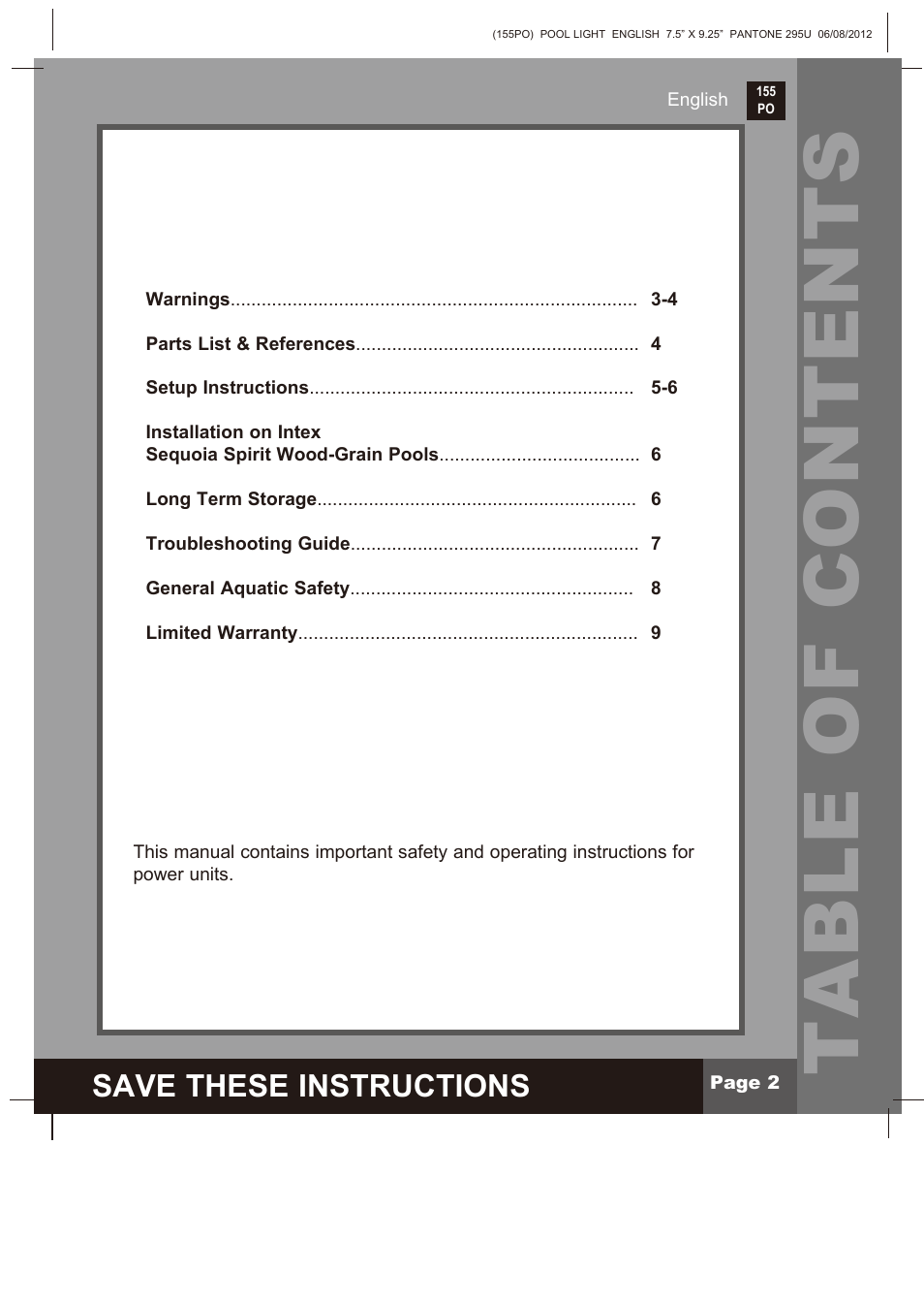 Intex WL3110 2013 User Manual | Page 2 / 9