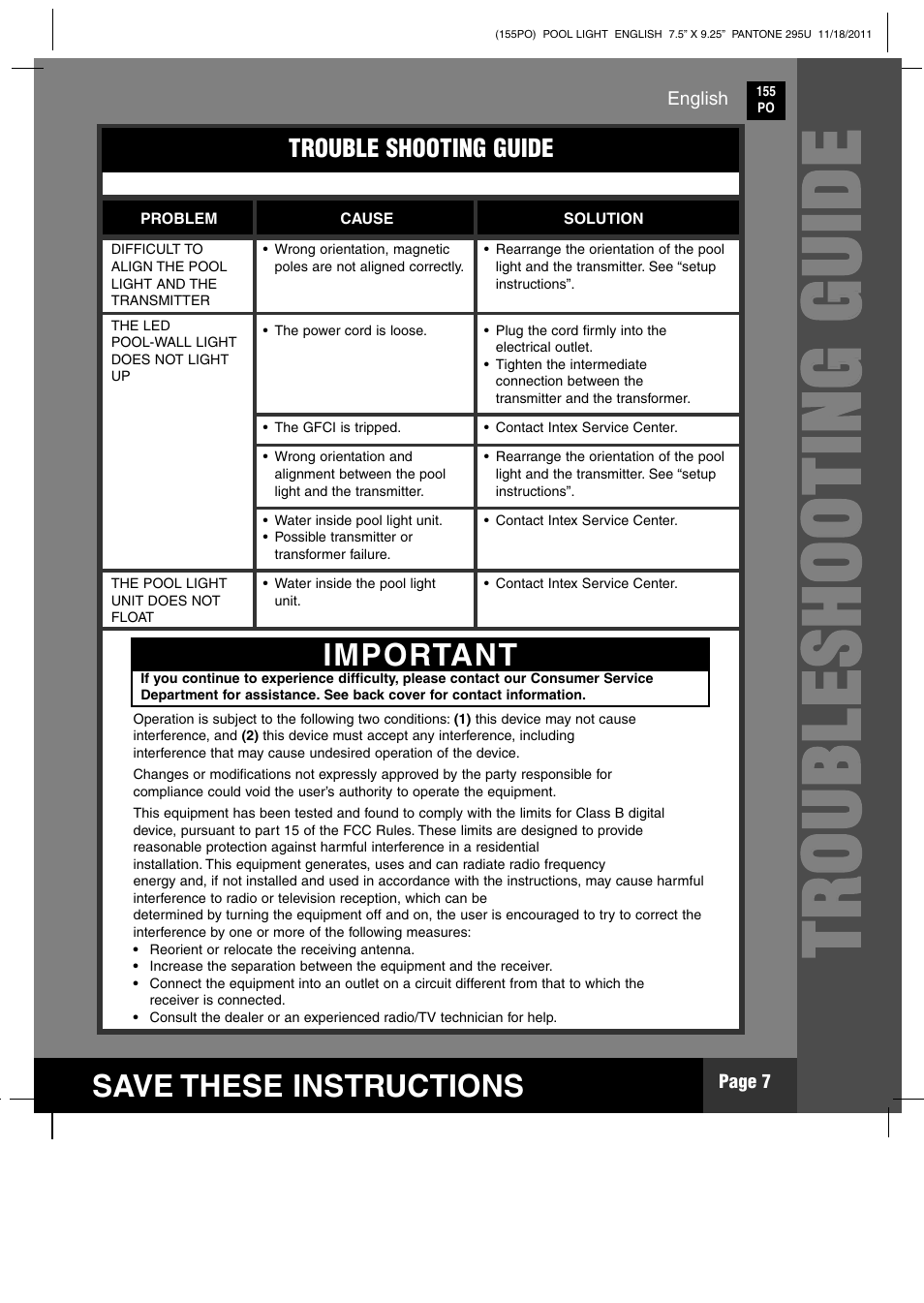 Intex WL3110 2012 User Manual | Page 7 / 11