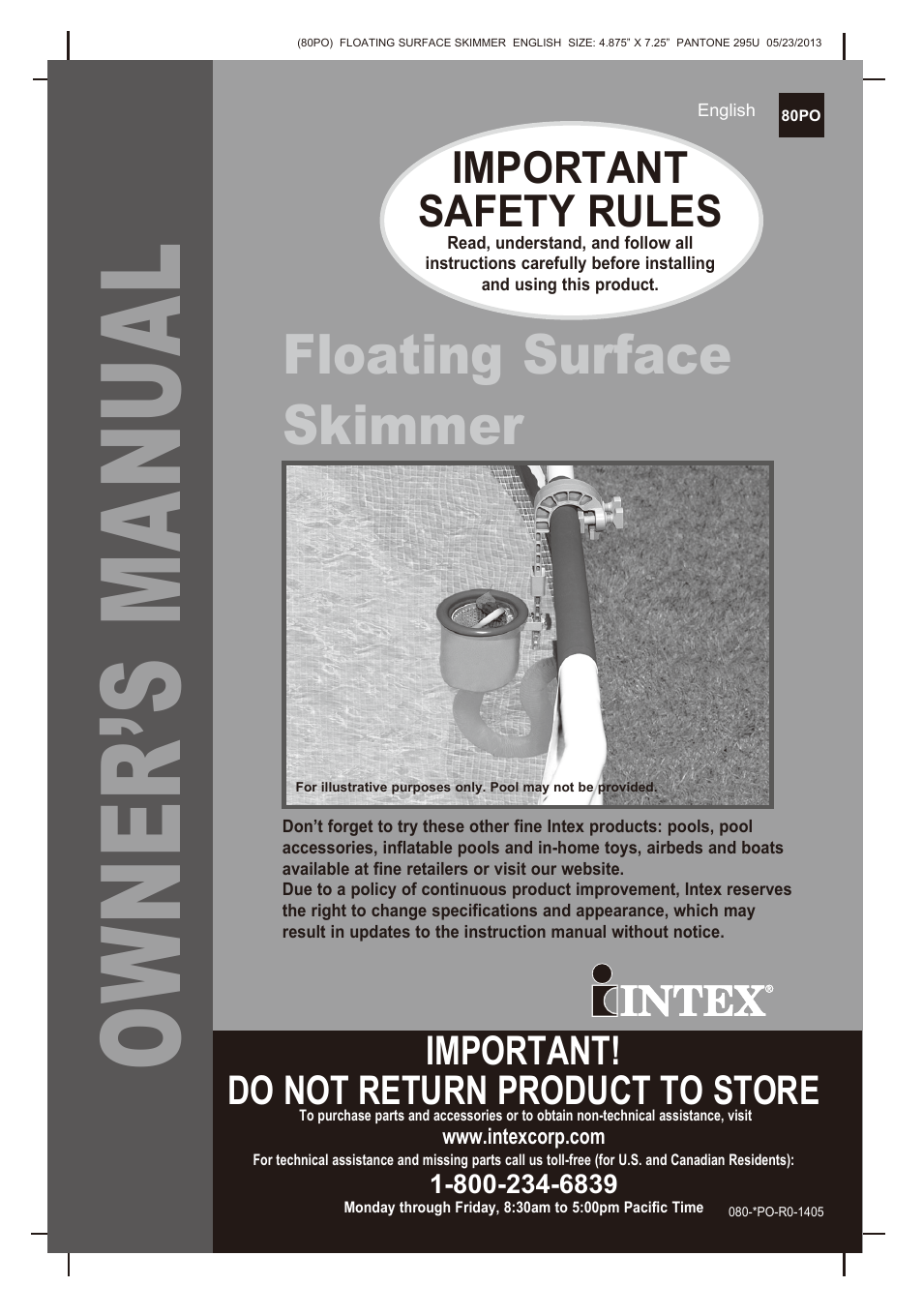 Intex Floating Surface Skimmer v.3 User Manual | 10 pages