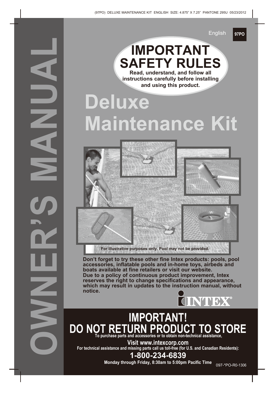 Intex Deluxe Maintenance Kit 2013 User Manual | 18 pages