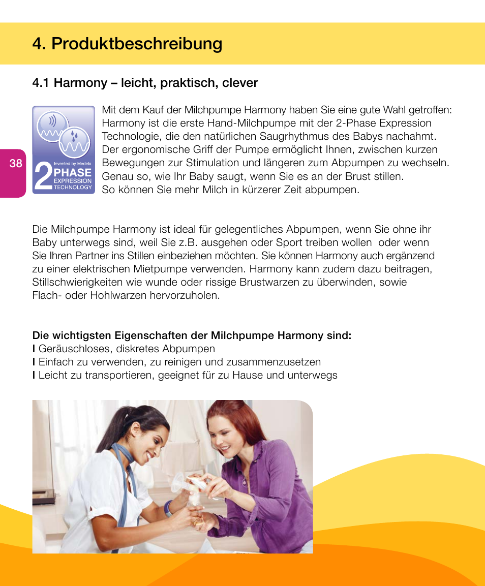 Produktbeschreibung | Medela Harmony User Manual | Page 38 / 172