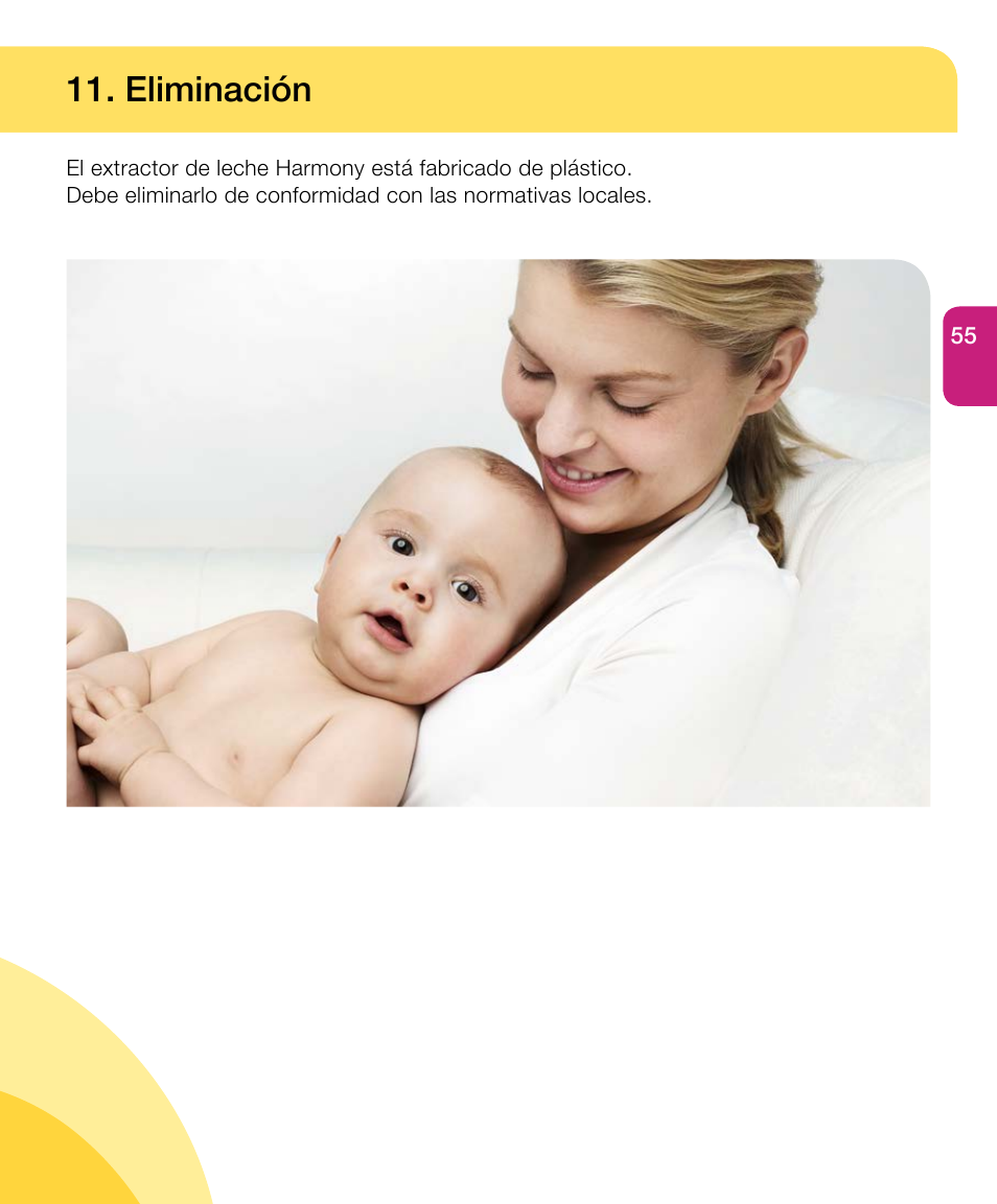 Eliminación | Medela Harmony User Manual | Page 55 / 88