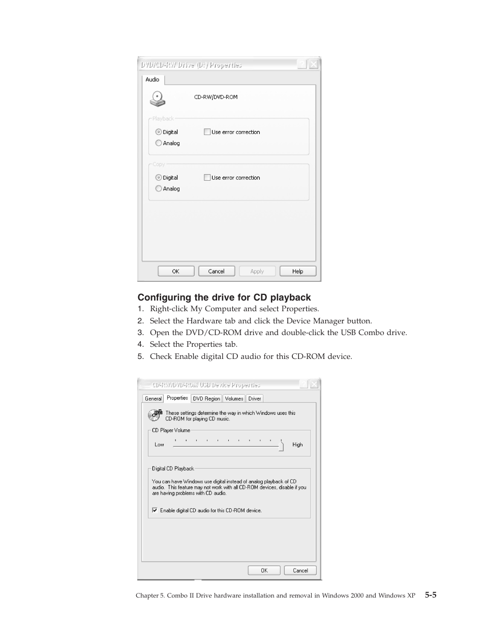 Configuring the drive for cd playback, Configuring, Drive | Playback | Lenovo USB 2.0 CD-RW/DVD-ROM Combo II Drive User Manual | Page 31 / 74