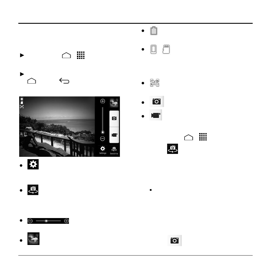 8 camera and video, Take pictures, Open the camera | Close the camera, Camera viewfinder screen, Take a picture, Camera and video | Kyocera Hydro LIFE User Manual | Page 54 / 109