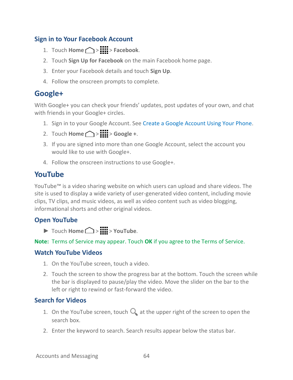 Google, Youtube | Kyocera Hydro LIFE User Manual | Page 73 / 181