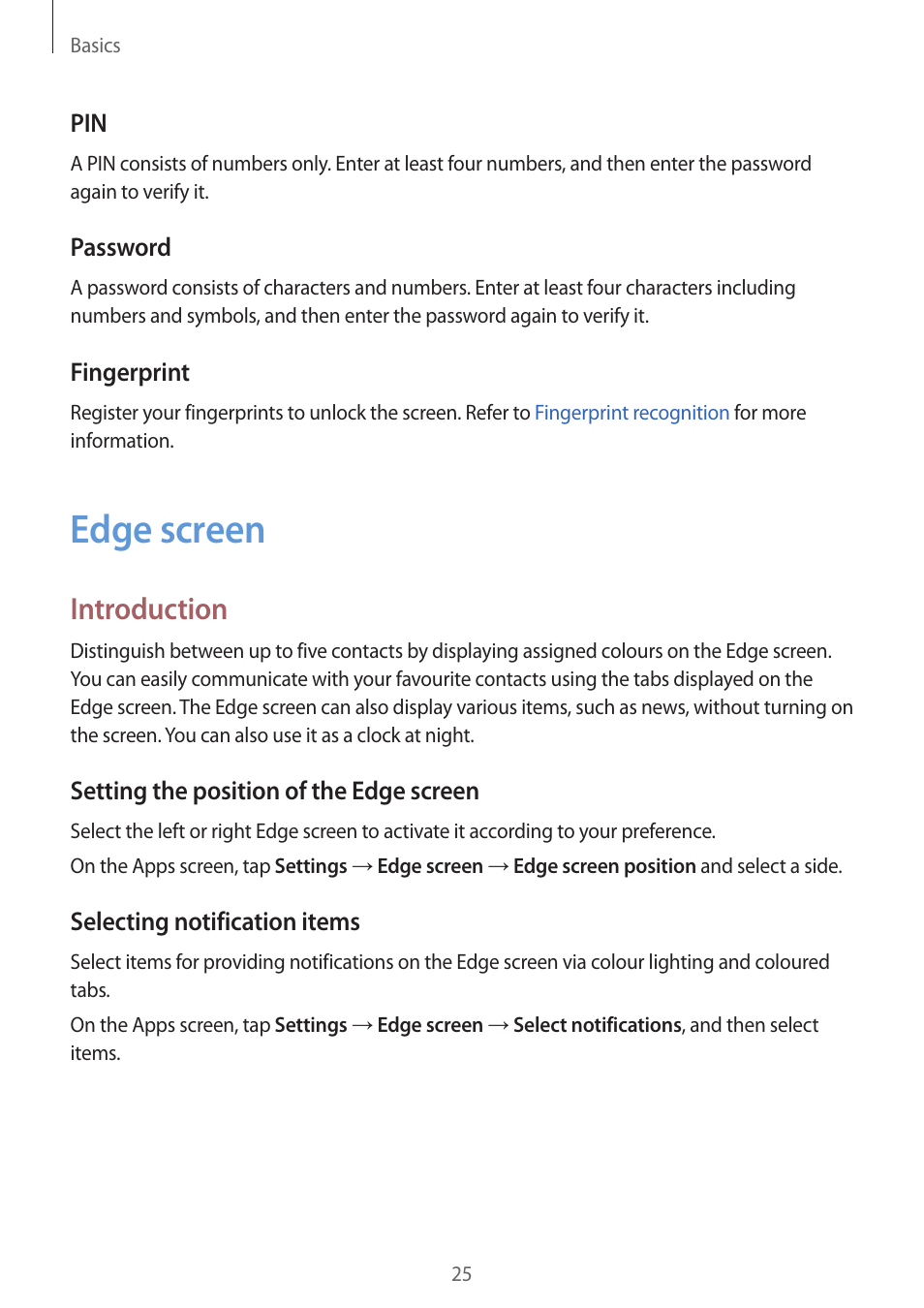 Edge screen, 25 edge screen, Introduction | Samsung Galaxy S6 Edge User Manual | Page 25 / 145