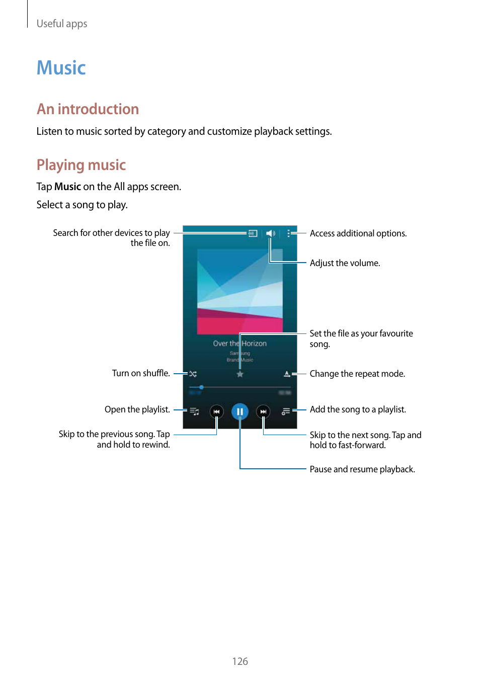 Music, 126 music, An introduction | Playing music | Samsung Galaxy Note Edge User Manual | Page 126 / 208