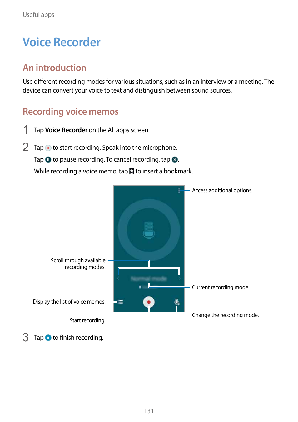 Voice recorder, 131 voice recorder, An introduction | Samsung Galaxy Note Edge User Manual | Page 131 / 208