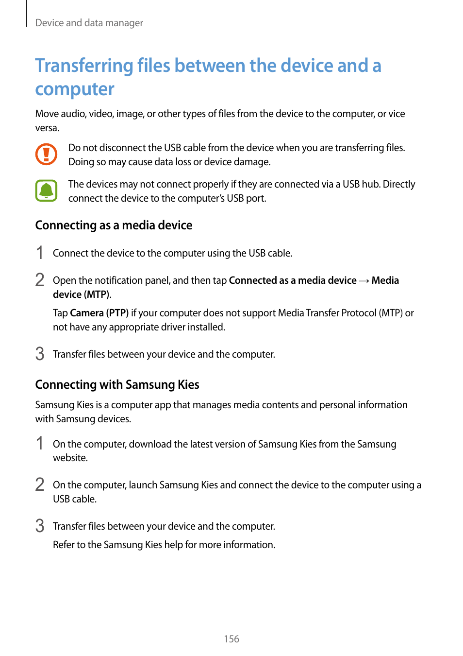 156 transferring files between the device, And a computer | Samsung Galaxy Note Edge User Manual | Page 156 / 208