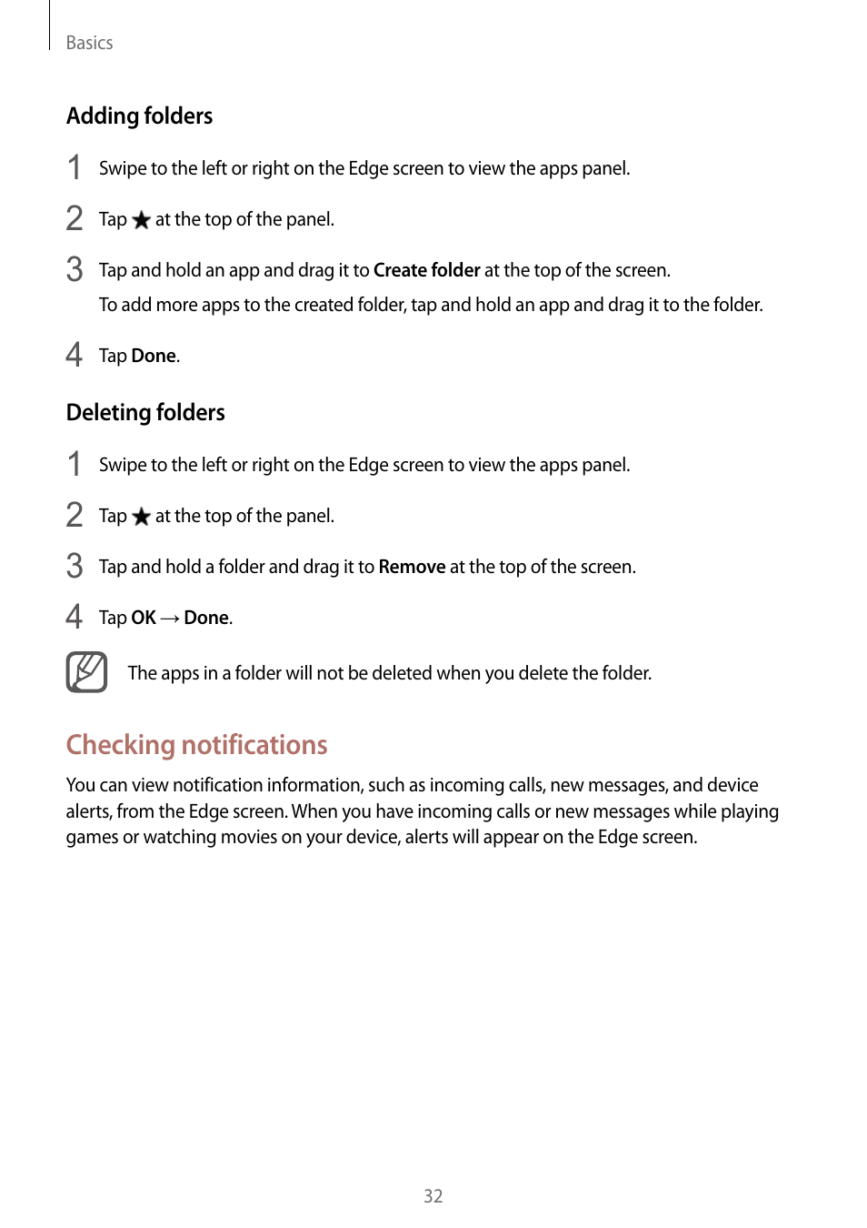 Checking notifications | Samsung Galaxy Note Edge User Manual | Page 32 / 208