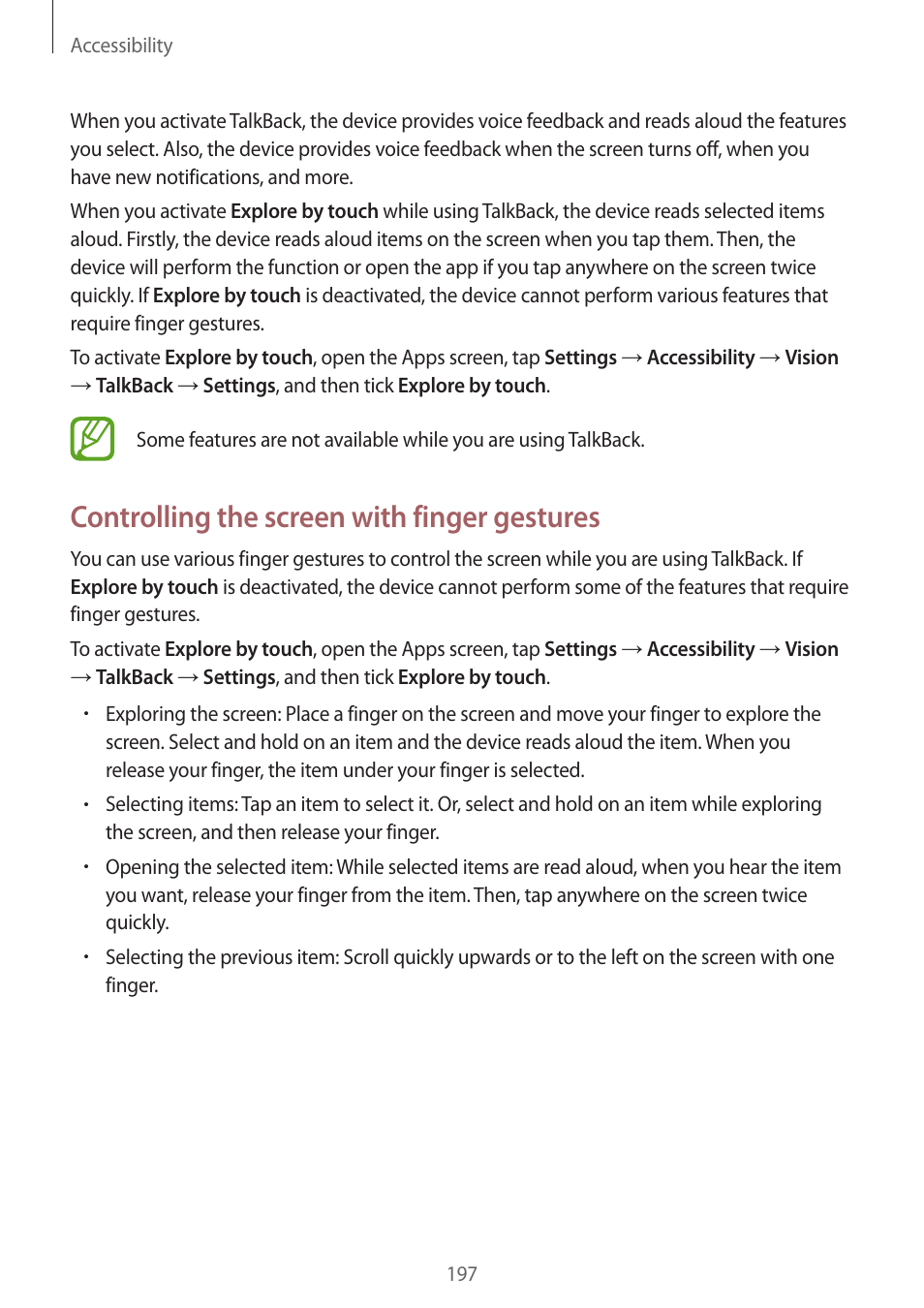 Controlling the screen with finger gestures | Samsung Galaxy Alpha User Manual | Page 197 / 235