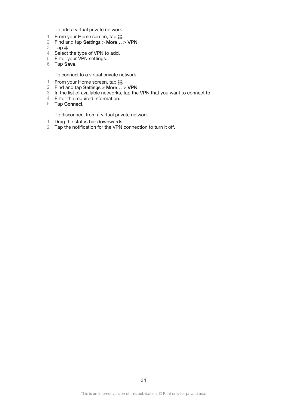 Sony Xperia Z3 Compact User Manual | Page 34 / 133