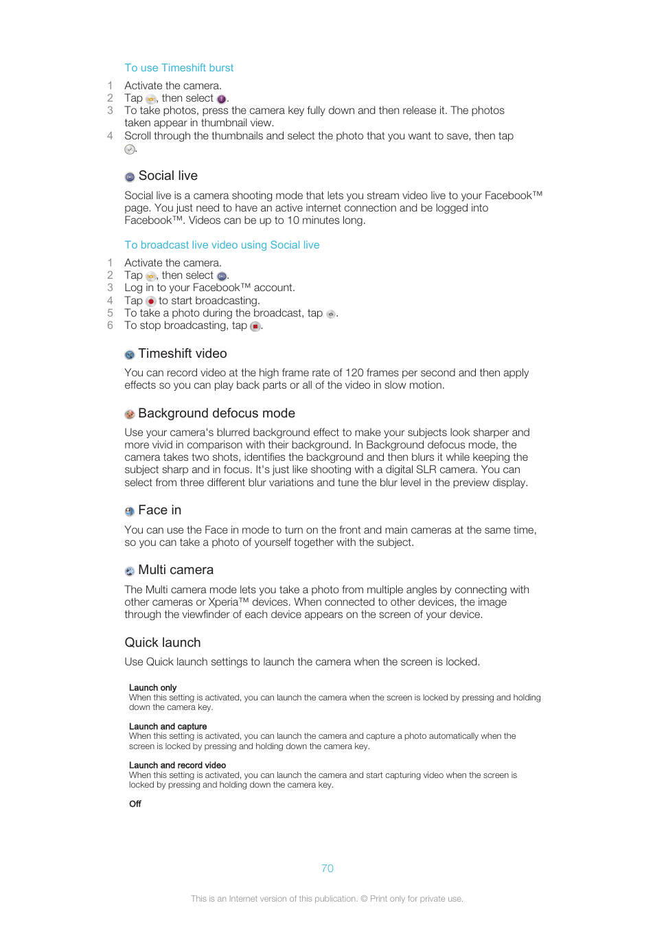 Sony XPERIA Z3v User Manual | Page 70 / 116