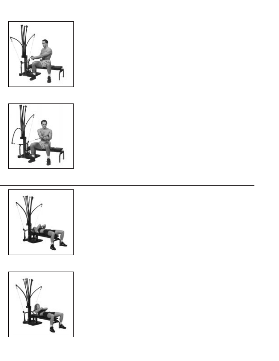 Abdominal exercises, Trunk rotation muscles worked, Starting position | Action, Key points, Finish start finish start, Abdominal crunch, Muscles worked | Bowflex XTL User Manual | Page 46 / 80