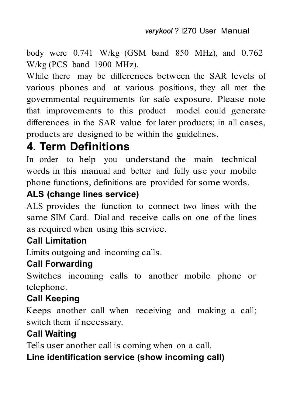 Term definitions | Verykool i270 User Manual | Page 65 / 67