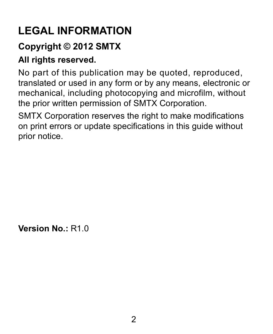 Legal information | Verykool s758 User Manual | Page 2 / 57