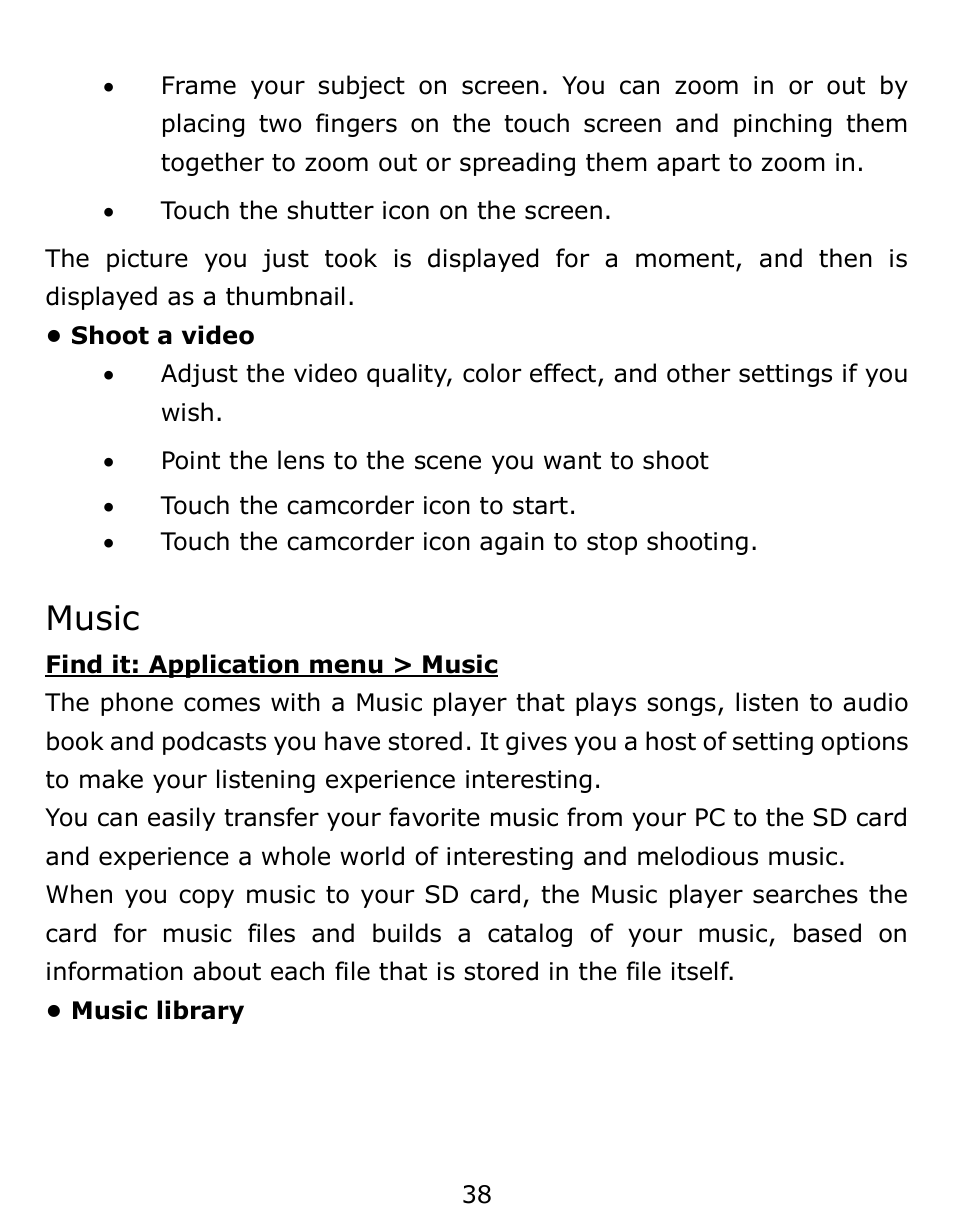 Music | Verykool s6001 User Manual | Page 38 / 72