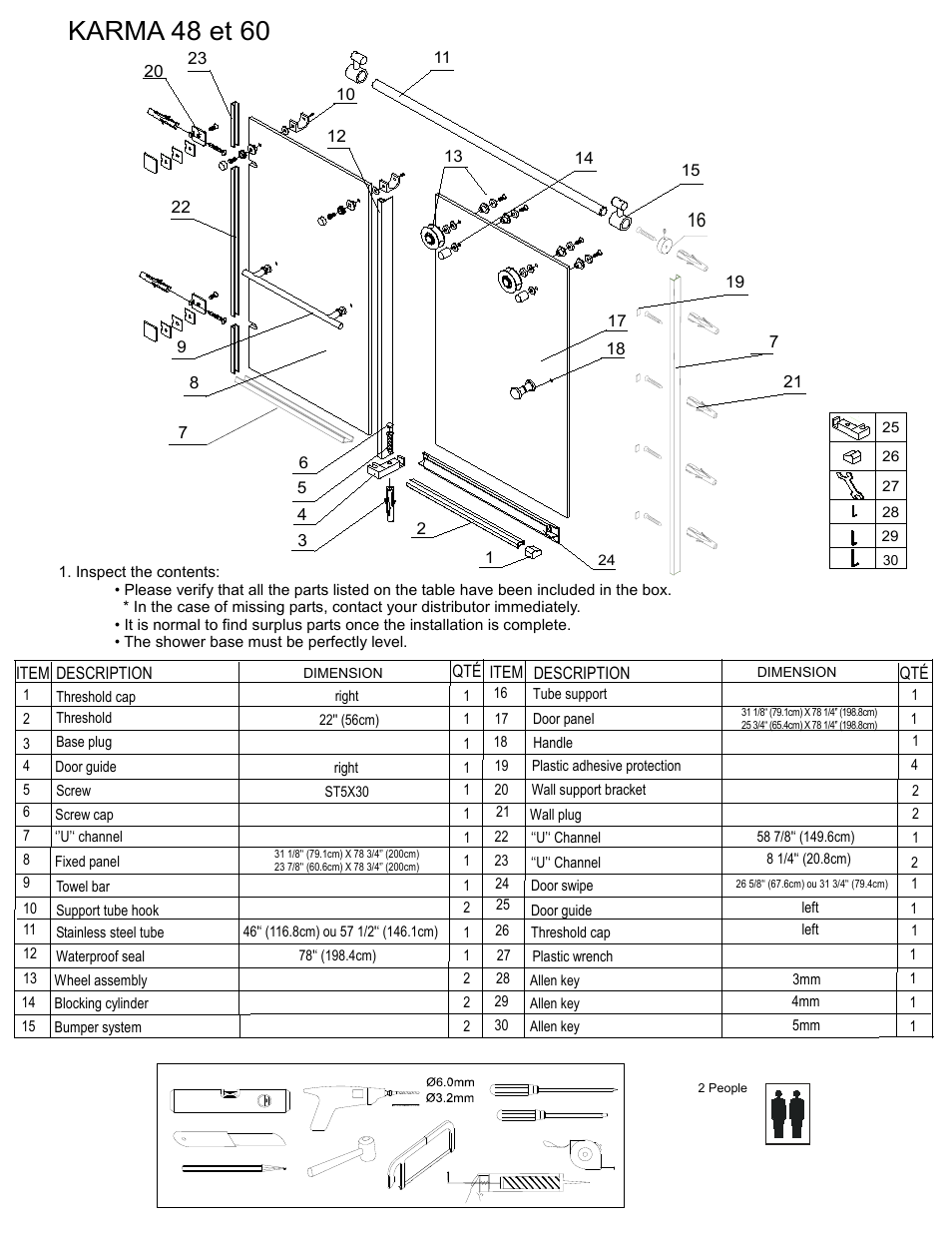 Sheet #2, Karma 48 et 60 | Produits Neptune 48 KARMA User Manual | Page 2 / 9
