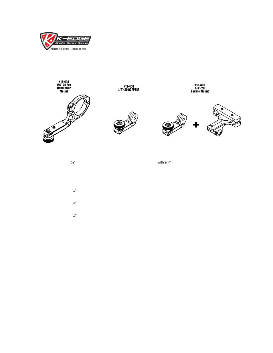 K-Edge K13-440 User Manual | 6 pages