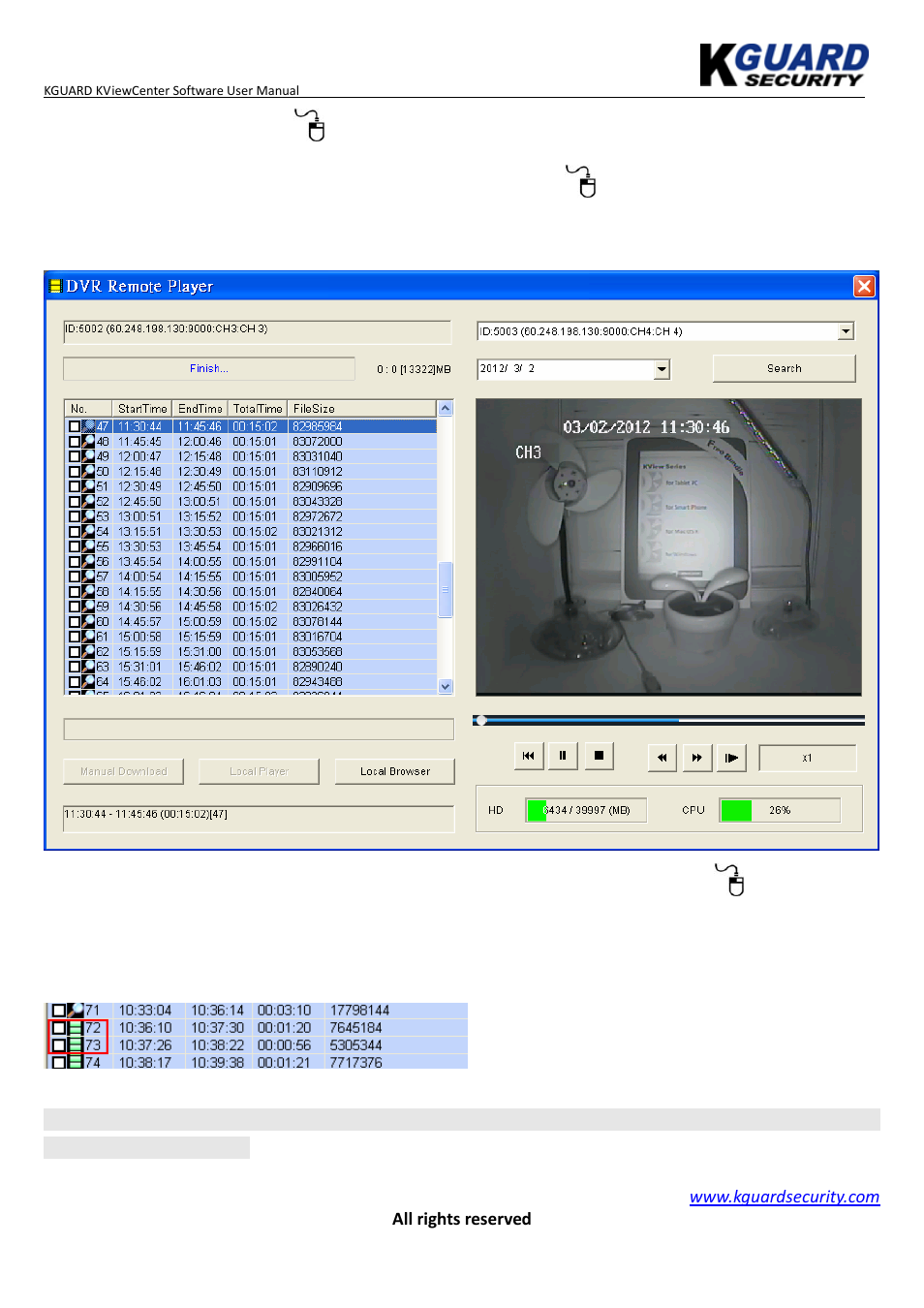 KGUARD Security KViewCenter User Manual | Page 25 / 44