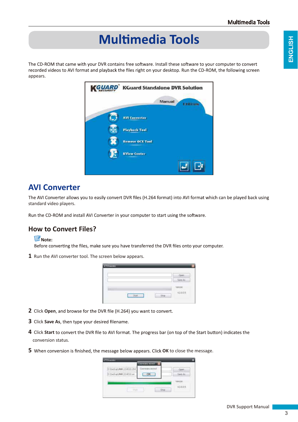 Avi converter, How to convert files | KGUARD Security Easy Link series User Manual | Page 3 / 12