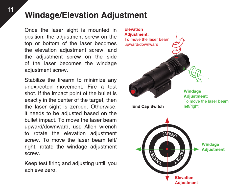 Leapers Instant Target Aiming BullDot Red Laser with Rings (SCP-LS288) User Manual | Page 13 / 16