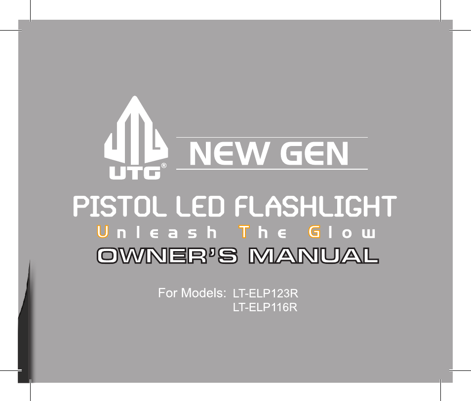 Leapers 120 lumen Sub-compact LED Pistol Light,16mm Head,QD Mount (LT-ELP116R) User Manual | Page 2 / 12