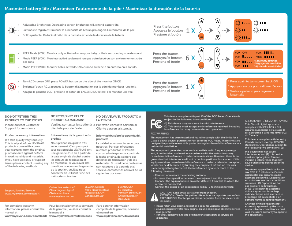 Levana Jena Quick Start User Manual | Page 2 / 2