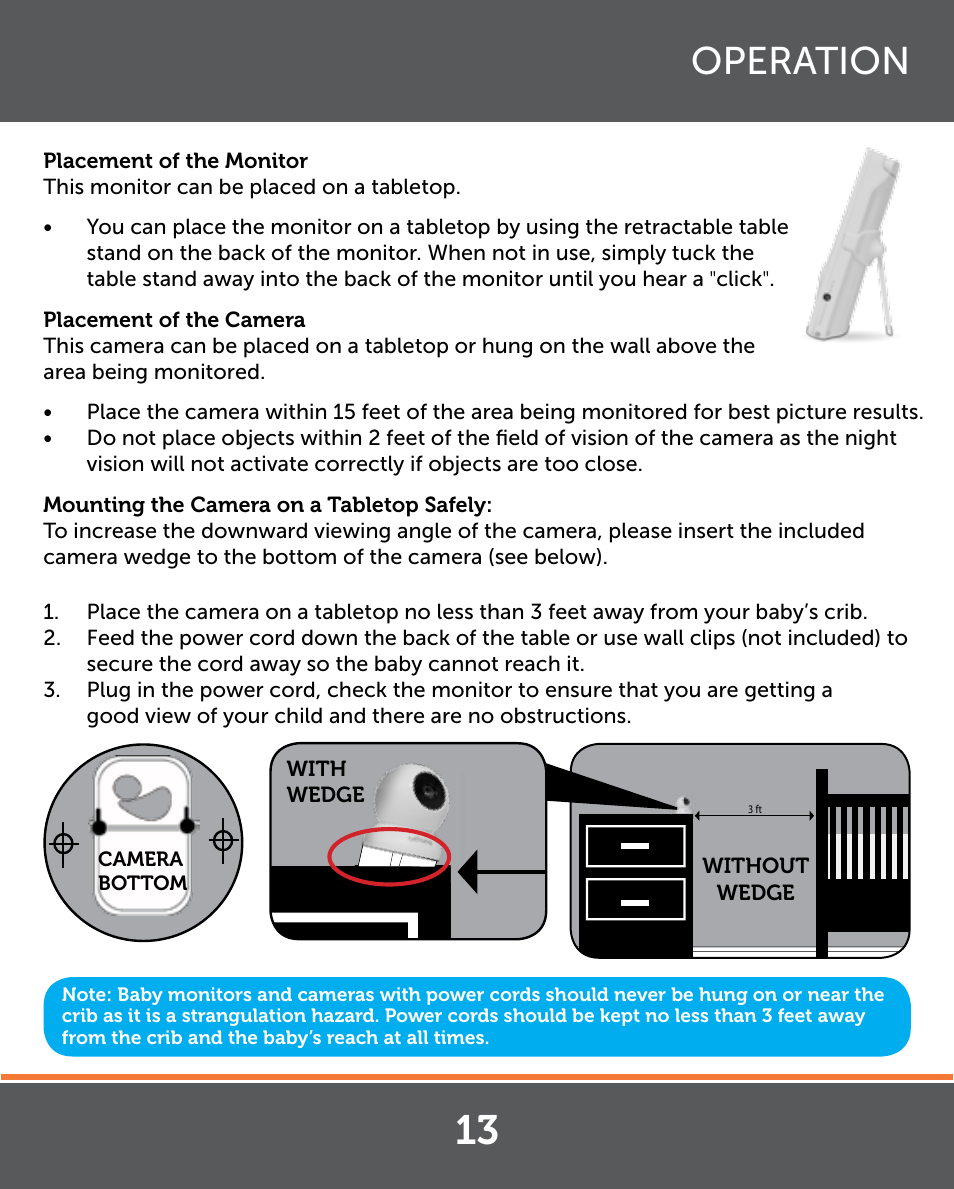 3 ft, Operation | Levana Lila Manual User Manual | Page 13 / 56