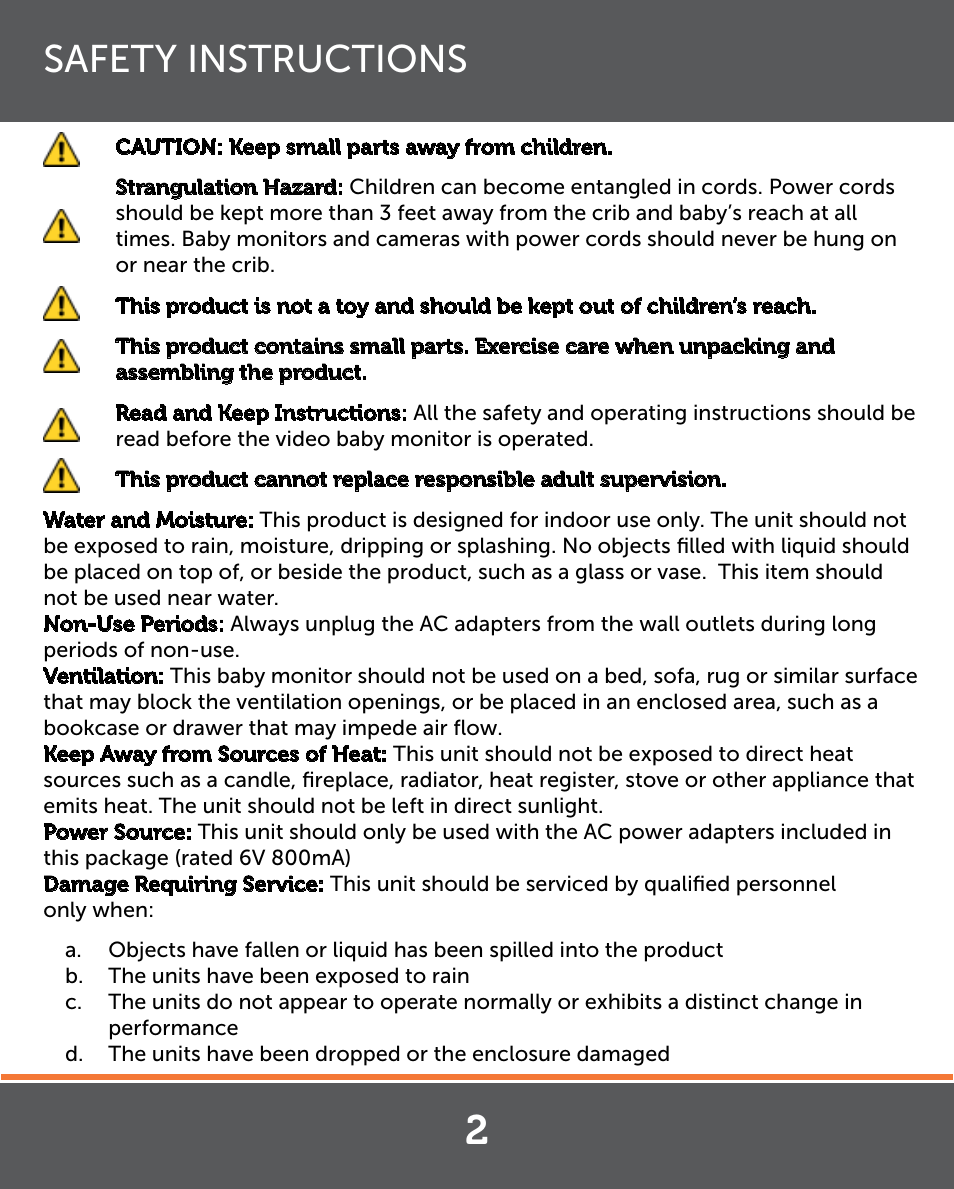Safety instructions | Levana Lila Manual User Manual | Page 2 / 56