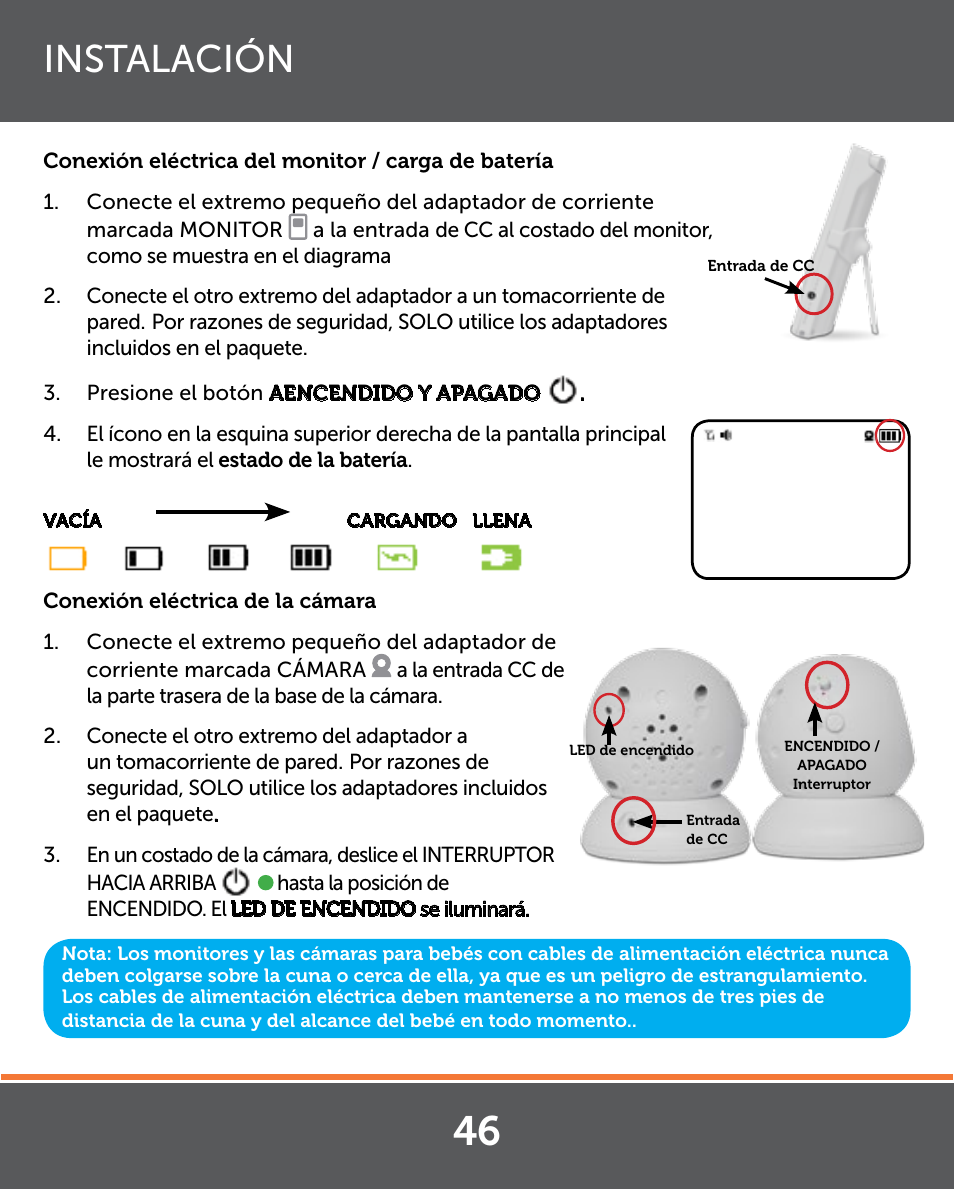 Instalación | Levana Lila Manual User Manual | Page 46 / 56