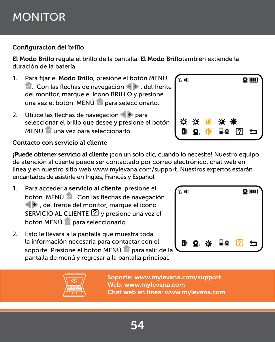 Monitor | Levana Lila Manual User Manual | Page 54 / 56