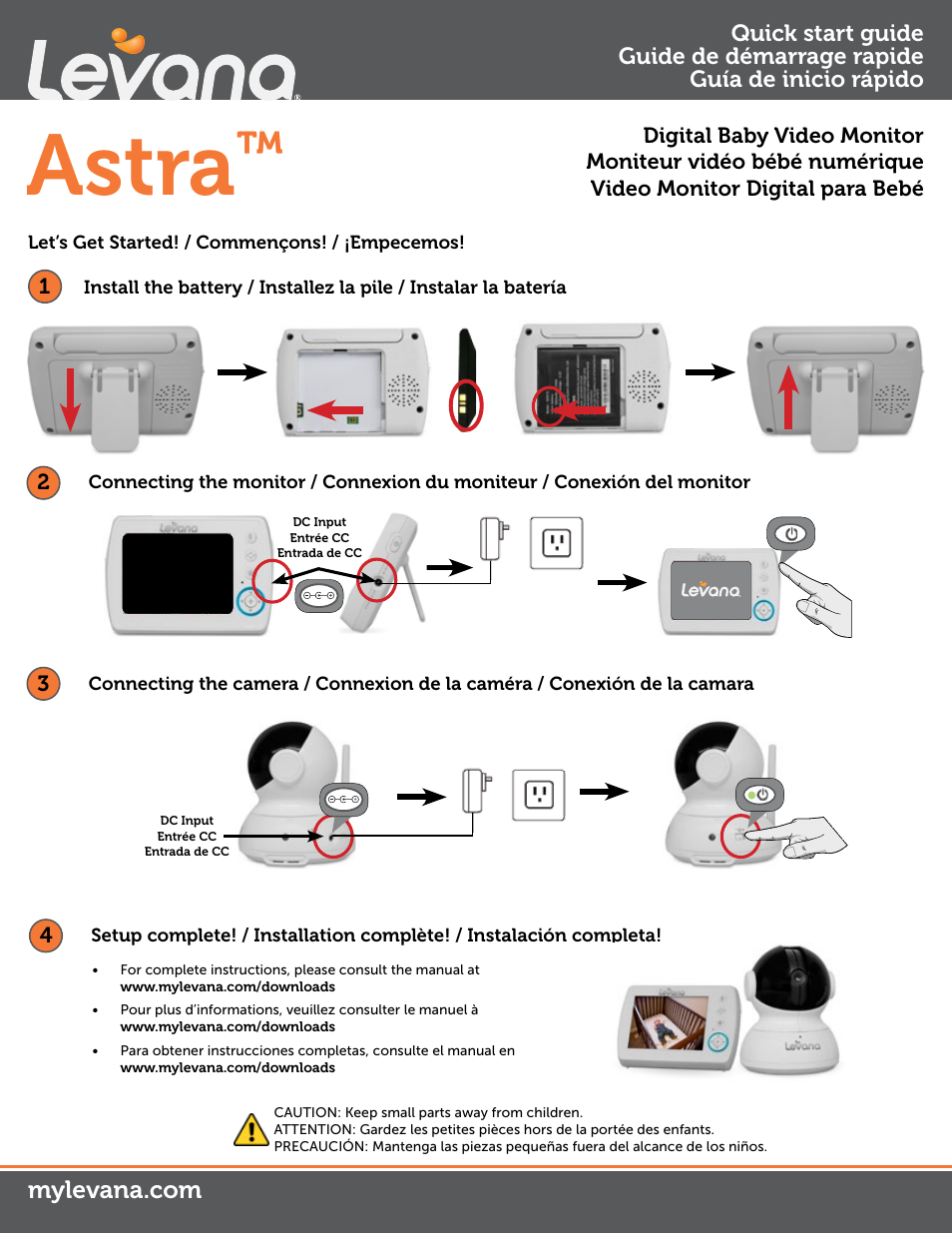 Levana Astra Quick Start User Manual | 2 pages