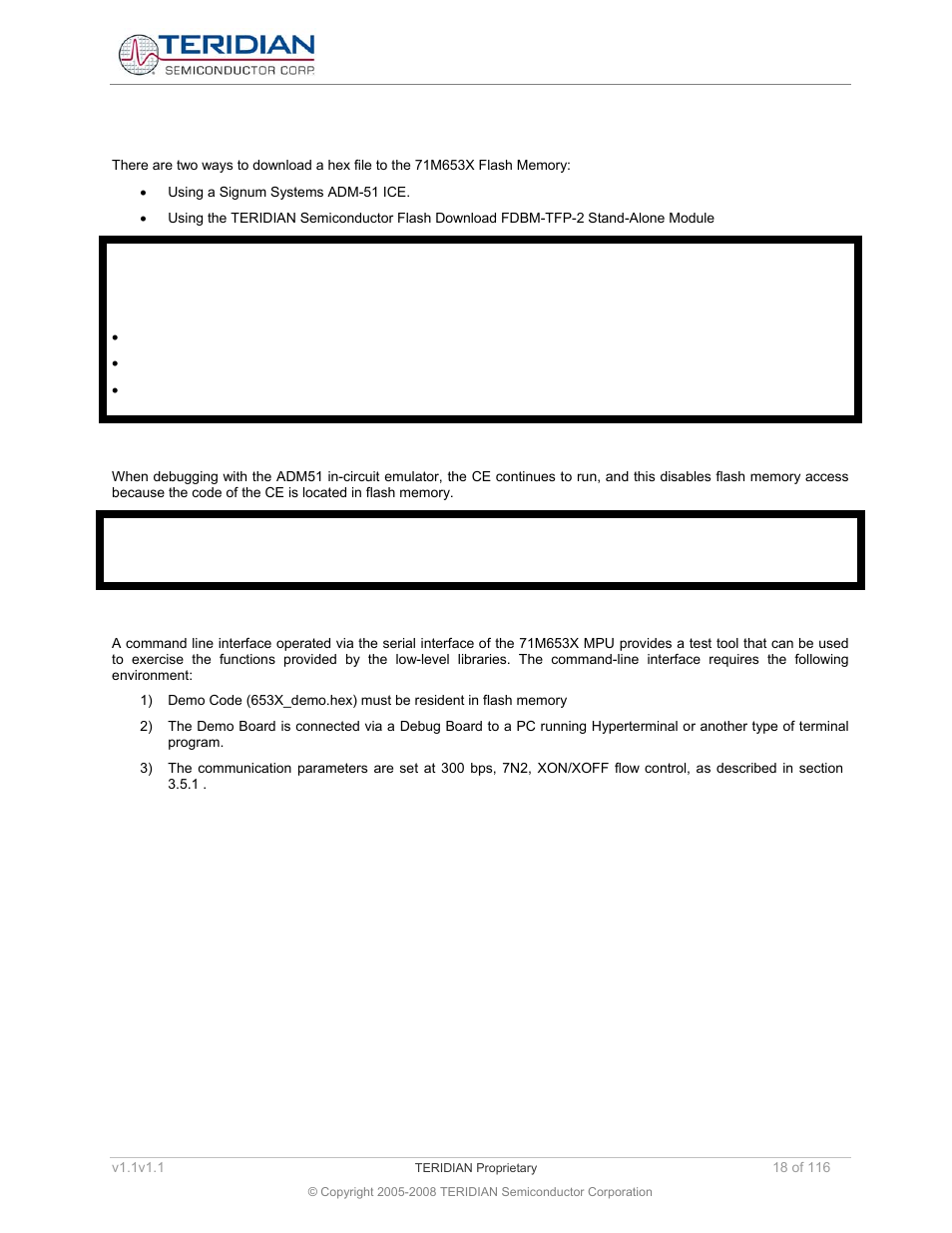 3 programming the 71m653x chips, 4 debugging of the 71m653x chips, 5 test tools | Programming the 71m653x chips, Debugging of the 71m653x chips, Test tools | Maxim Integrated 71M6534 Energy Meter IC Family Software User Manual | Page 18 / 116