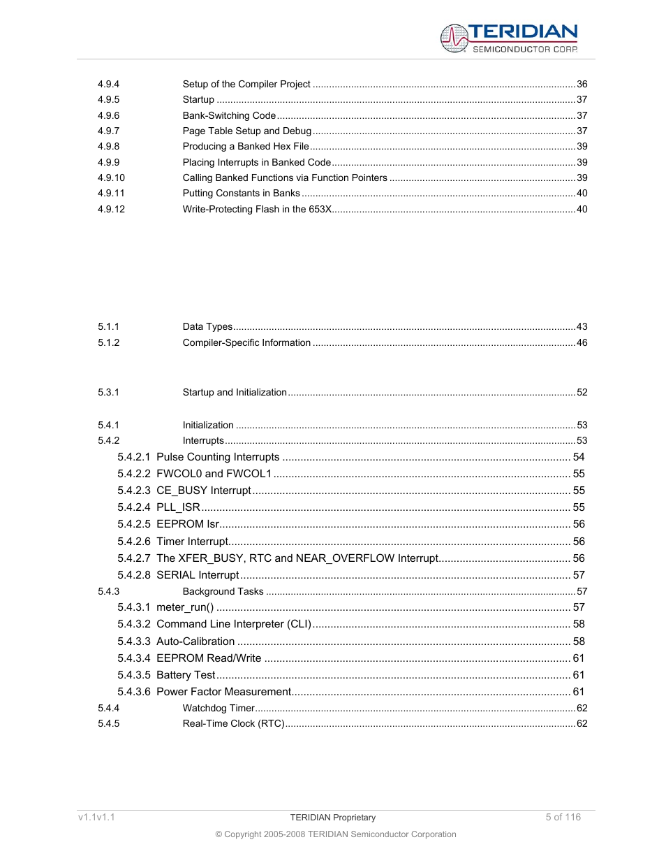 Maxim Integrated 71M6534 Energy Meter IC Family Software User Manual | Page 5 / 116