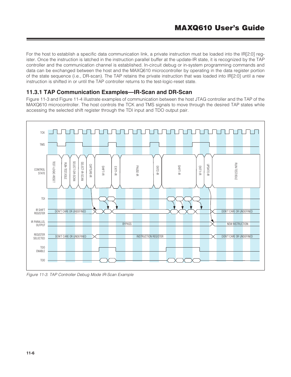 1 tap communication examples—ir-scan and dr-scan, Maxq610 user’s guide | Maxim Integrated MAXQ610 User Manual | Page 150 / 203