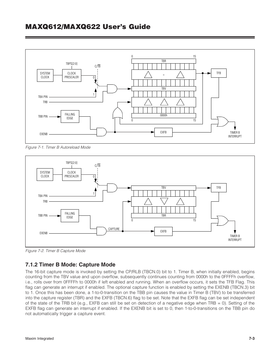 2 timer b mode: capture mode, 7 .1 .2 timer b mode: capture mode -3 | Maxim Integrated MAXQ622 User Manual | Page 117 / 255