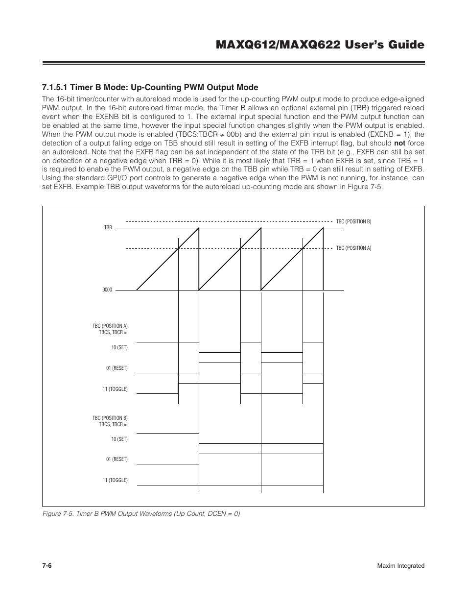 1 timer b mode: up-counting pwm output mode | Maxim Integrated MAXQ622 User Manual | Page 120 / 255