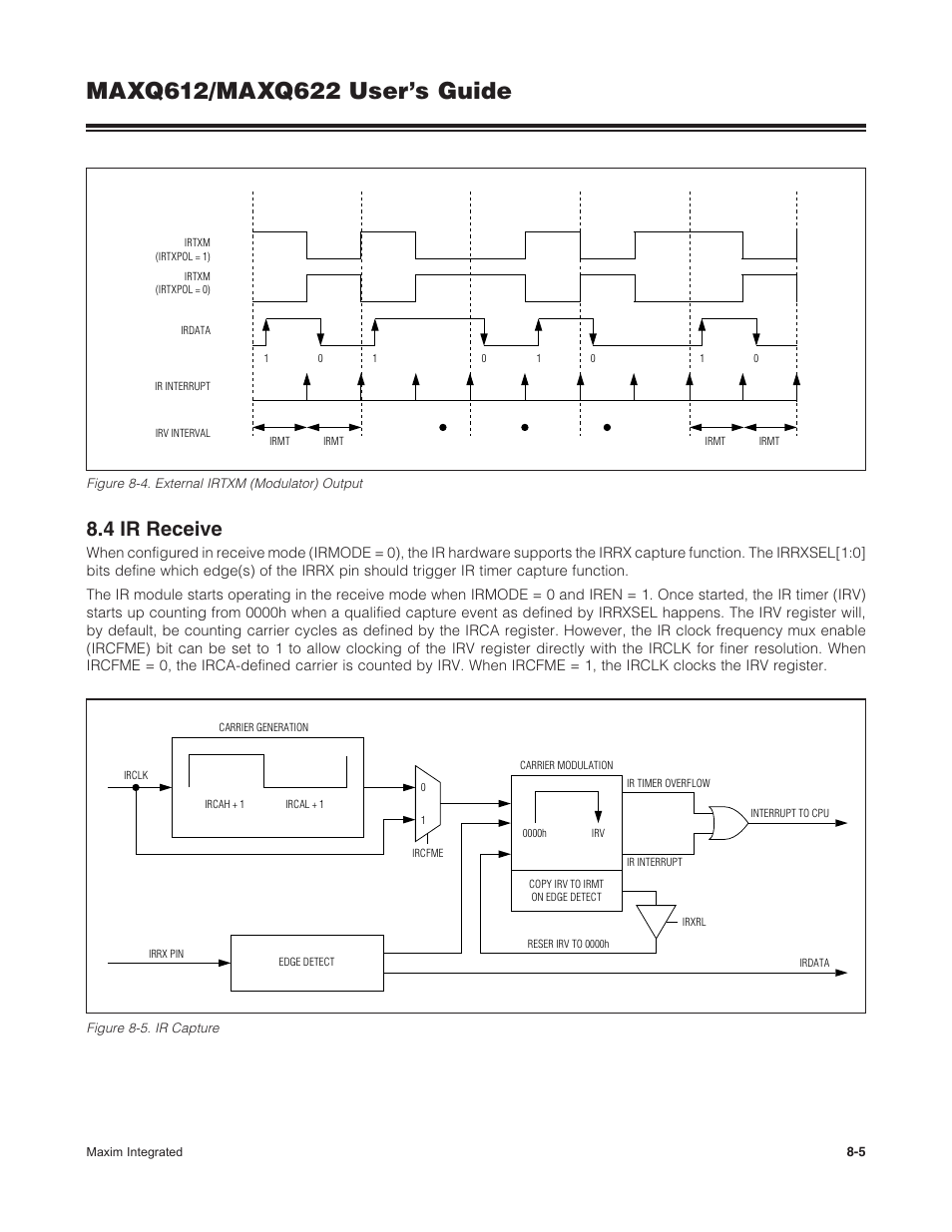 4 ir receive, 8 .4 ir receive -5 | Maxim Integrated MAXQ622 User Manual | Page 129 / 255