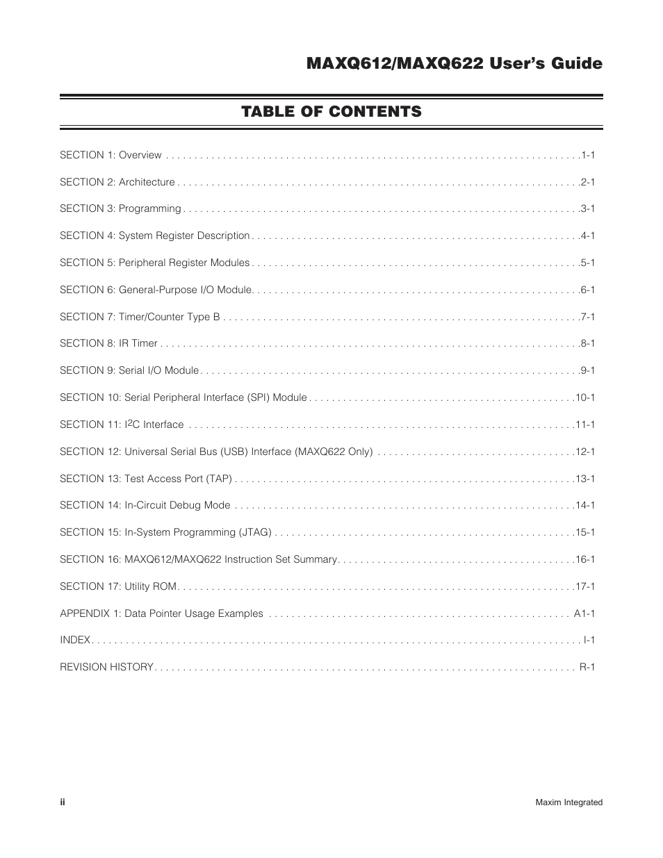 Maxim Integrated MAXQ622 User Manual | Page 2 / 255