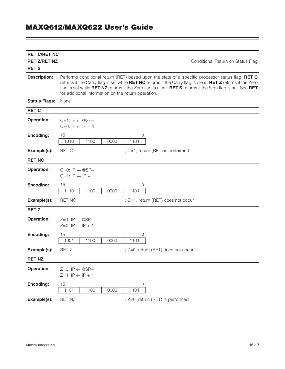Maxim Integrated MAXQ622 User Manual | Page 227 / 255