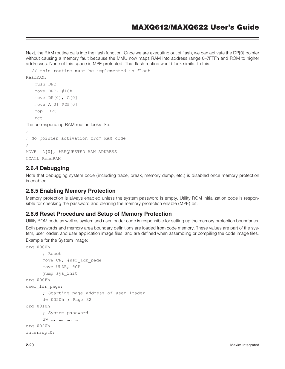 4 debugging, 5 enabling memory protection, 6 reset procedure and setup of memory protection | Maxim Integrated MAXQ622 User Manual | Page 24 / 255