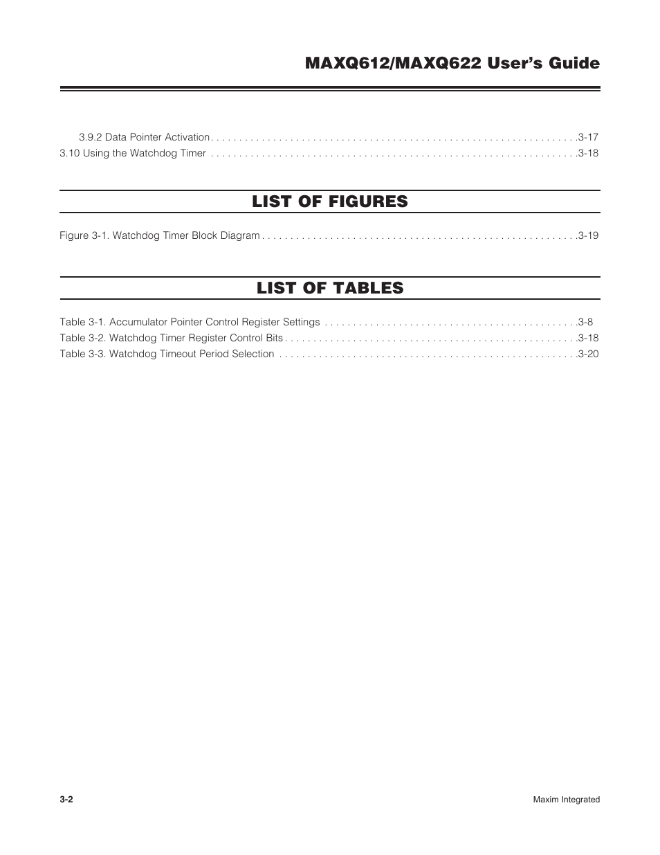 List of figures, List of tables | Maxim Integrated MAXQ622 User Manual | Page 38 / 255