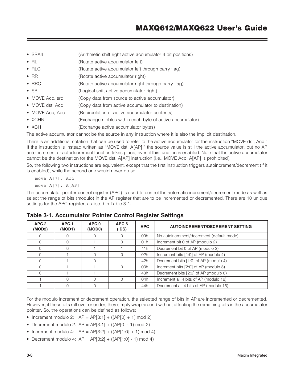 Maxim Integrated MAXQ622 User Manual | Page 44 / 255