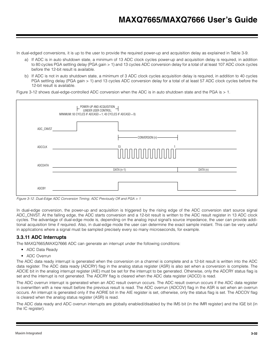 11 adc interrupts | Maxim Integrated MAXQ7666 User Manual | Page 122 / 386