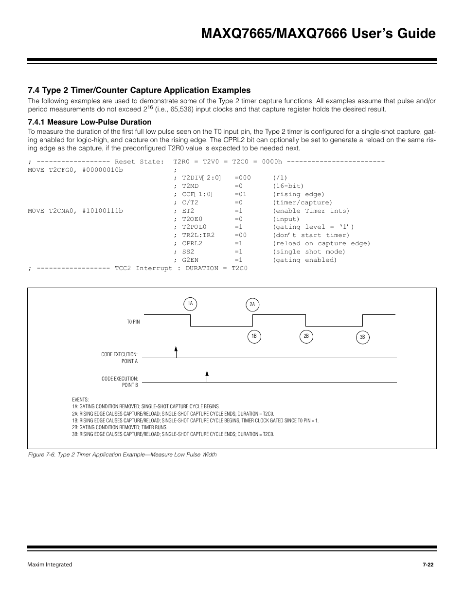 6 8-bit timer/8-bit counter -21, 7 type 2 timer input clock selection -21, 1 measure low-pulse duration -22 | Maxim Integrated MAXQ7666 User Manual | Page 257 / 386