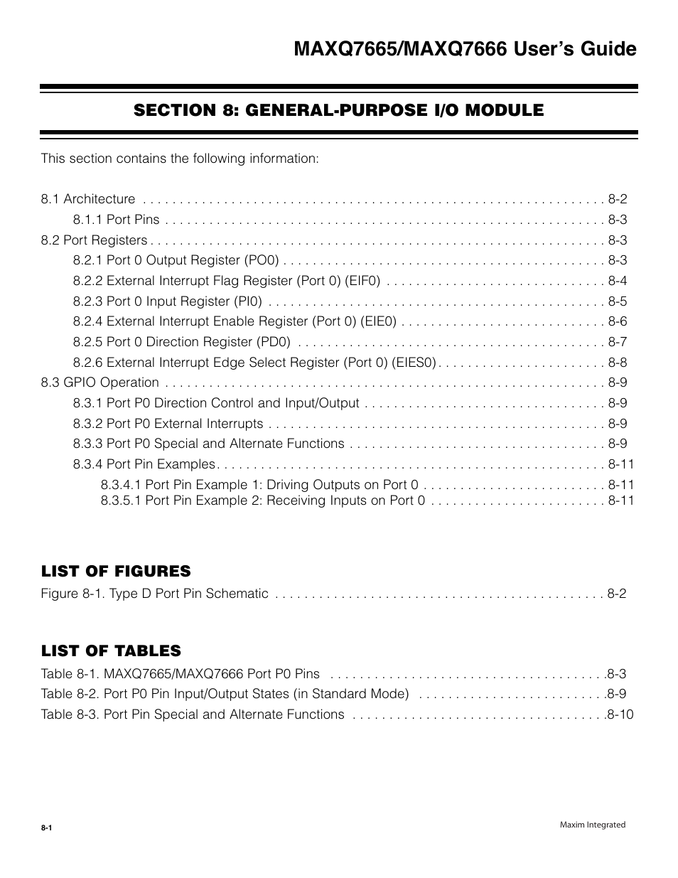 Section 8: general-purpose i/o module, Add #05h | Maxim Integrated MAXQ7666 User Manual | Page 263 / 386