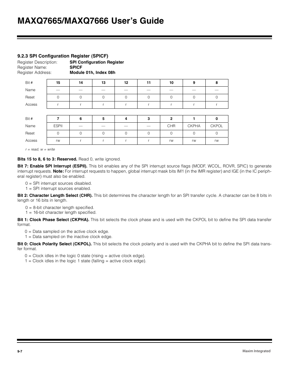 3 spi configuration register (spicf) -7 | Maxim Integrated MAXQ7666 User Manual | Page 280 / 386